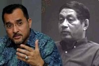 Asyraf Wajdi Dusuki (kiri) dan Allahyarham Abdul Wahab Alwi