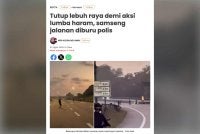 Laporan Sinar Harina pada 23 Ogos berhubung kes tindakan berapa individu dipercayai menutup laluan di Lebuhraya Linkedua bagi memberi ruang kepada penunggang motosikal berlumba sesama sendiri.