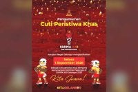 Cuti peristiwa khas pada 1 September ini terpakai kepada semua penjawat awam Persekutuan dan negeri yang berkhidmat di Selangor.
