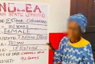 Esther Ogunmabo mendakwa mula menjual dadah terlarang selepas kedai miliknya musnah dalam kebakaran. FOTO: NDLEA