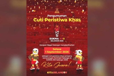Cuti peristiwa khas pada 1 September ini terpakai kepada semua penjawat awam Persekutuan dan negeri yang berkhidmat di Selangor.