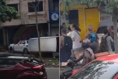Keadaan di lokasi kejadian di Jalan Midah 1, Cheras. Foto tangkap layar video pengguna media sosial