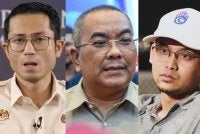 Gambar dari kiri: Tunku Nashrul Abaidah, Muhammad Sanusi dan Fitri Ismail
