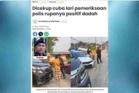 Seorang lelaki yang sebelum ini tular kerana cuba melarikan diri daripada pemeriksaan polis di Jalan Persiaran Hamzah Alang, Meru pada Isnin lepas.