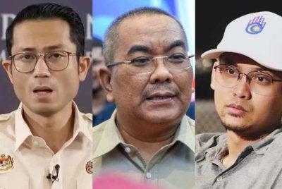 Gambar dari kiri: Tunku Nashrul Abaidah, Muhammad Sanusi dan Fitri Ismail