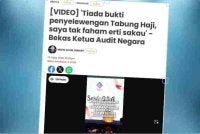 Laporan Sinar Harian mengenai kenyataan bekas Ketua Audit Negara, Tan Sri Madinah Mohamad bahawa dalam kes Tabung Haji 'tiada sakau'.