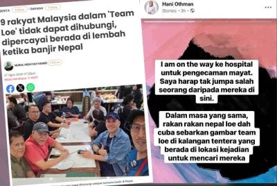 Tangkap layar hantaran Hani melalui Facebook Story pada Sabtu.