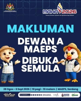 Facebook Rasmi Expo MAHA 2026 memaklumkan Dewan A MAEPS telah dibuka semula.