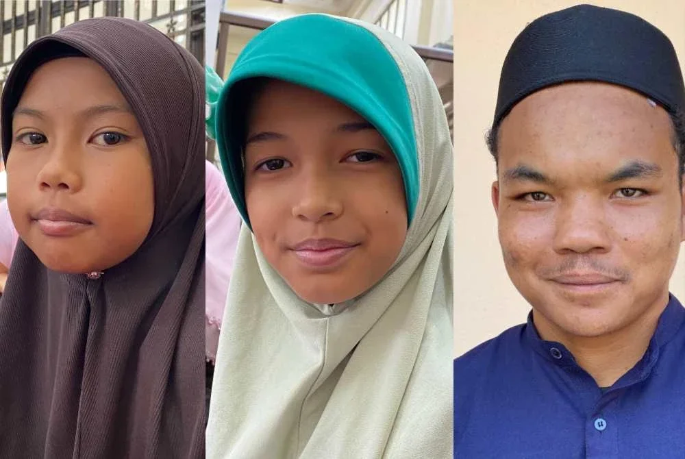 Dari kiri: Amani Raisha, Nurul Hanifah Khairah dan Kumai. Foto: HAZELEN LIANA KAMARUDIN