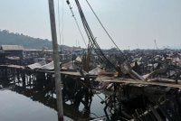 Kebakaran rumah setinggan atas air di Kampung Numbak pada awal pagi Ahad meragut nyawa tiga kanak-kanak.