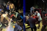 Mangsa lemas dibawa menaiki kenderaan bomba ke Klinik Kesihatan Bayu Damai