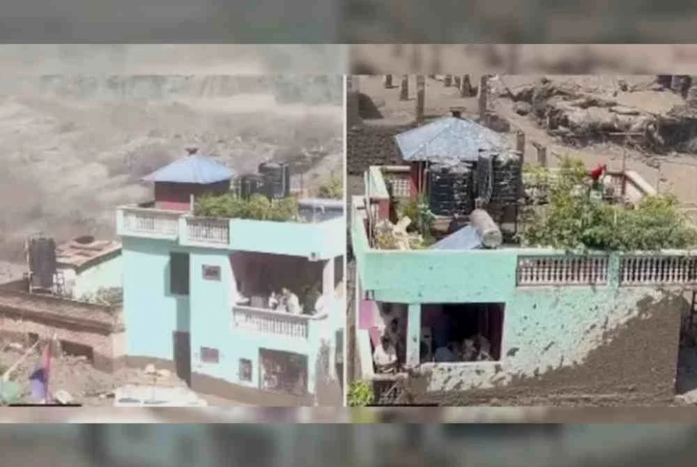 Ketahanan struktur rumah itu kemudiannya menjadi topik perbincangan hangat dalam talian. - Foto Agensi