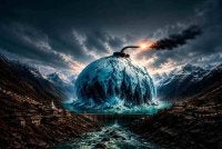 Jumlah tasik takungan glasier turut terus meningkat dengan 21 daripadanya terletak di Kathmandu, menjadikan kawasan digelar sebagai ‘bumbung dunia’ itu ibarat sebuah bom jangka yang kian berdetik. - Foto Imej AI