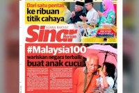 Laporan muka depan Sinar Harian pada Isnin.