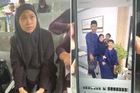 Gambar kiri: Nurul Jannah. Gambar kanan: Foto kenangan hari raya mereka sekeluarga.