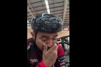 Azizulhasni tidak dapat menahan sebak selepas mendapat pengesahan KBS dan MSN dalam misi ke LA28. Foto : Agensi.
