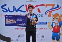 Jing Xuan membaharui rekod SUKIPT 2026 dalam acara rejam lembing wanita di UM, Kuala Lumpur pada Isnin.