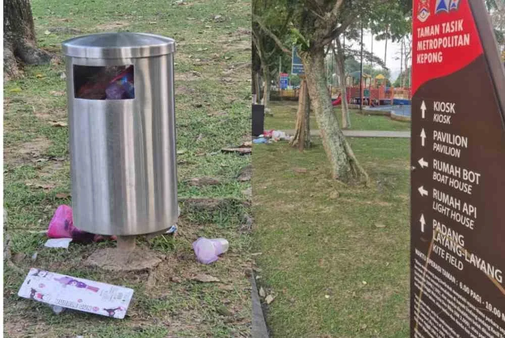 Taman Tasik Metropolitan sepatutnya menjadi sebuah kawasan yang indah dan menyenangkan tetapi malang dicemari dengan sampah.
