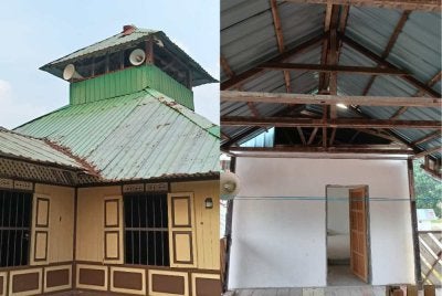 Keadaan masjid Lama Pulau Tiga Kiri di Perak ini yang dianggarkan berusia hampir 100 tahun yang semakin uzur. 