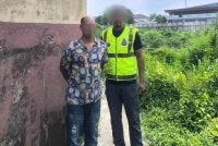 Seorang lelaki tempatan ditahan dipercayai memasuki Malaysia melalui pangkalan haram selepas menemui isterinya di Golok, Thailand pada Selasa. Foto: PGA