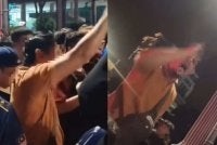 Tular beberapa rakaman video yang memaparkan seorang lelaki berbaju coklat mencetuskan provokasi terhadap anggota polis yang bertugas.