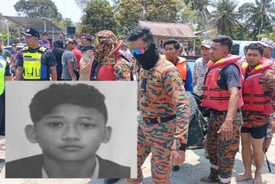 Mayat Alif Taqiudin (gambar kecil) ditemukan pasukan bomba dan penyelamat pada Selasa. 
