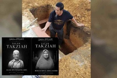 Musa menguruskan pengebumian Roezah selepas kurang 24 jam pemergian Alias di Tanah Perkuburan Islam Changkat Belungkor di sini minggu lalu.