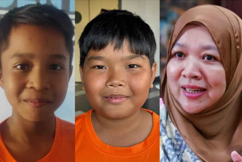 Dari kiri Muhammad Rifqi, Muhammad Al Fatih dan Wan Rafidah