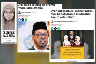 Laporan Sinar Harian mengenai kontroversi drama Madu atau Racun. 