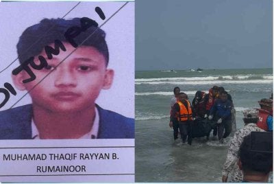 Jasad Muhamad Thaqif Rayyan ditemui terapung oleh nelayan pada Khamis.