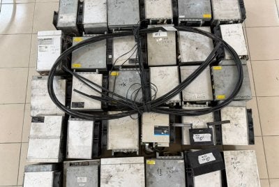 Mesin perlombongan bitcoin yang dirampas dalam satu operasi khas di sekitar Seri Iskandar pada Rabu.