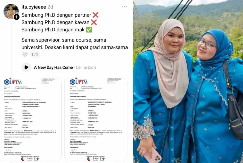 Nurul Marshitah (kiri) dan Rosmawati (kanan) berpeluang menyambung PhD bersama-sama.