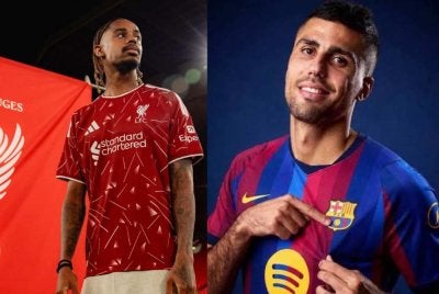Perpindahan Barcola (kiri) dari Paris Saint-Germain ke Liverpool mencecah 676 juta pound dan Rodri berkelana dari Manchester City ke Barcelona dengan tanda harga RM367 juta. Foto: Agensi.