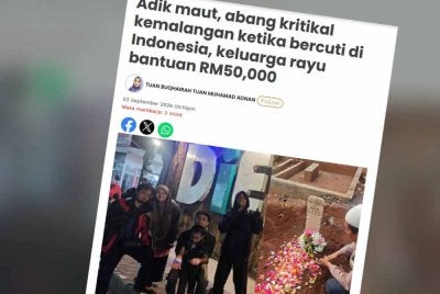 Laporan Sinar Harian pada Khamis.