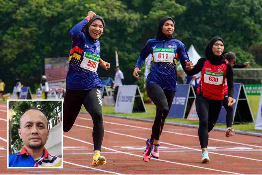 Fatin (kiri) dinobatkan sebagai ratu pecut SUKIPT menerusi catatan 11.93s. Foto Bernama (Gambar kecil: Faeez)
