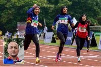 Fatin (kiri) dinobatkan sebagai ratu pecut SUKIPT menerusi catatan 11.93s. Foto Bernama (Gambar kecil: Faeez)