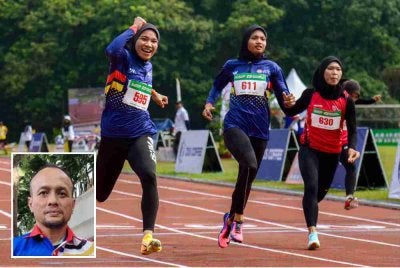 Fatin (kiri) dinobatkan sebagai ratu pecut SUKIPT menerusi catatan 11.93s. Foto Bernama (Gambar kecil: Faeez)