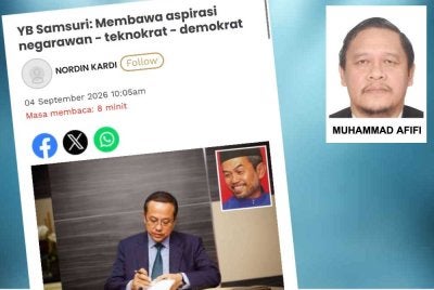 Tulisan Nordin mengenai Ahmad Samsuri yang disiarkan oleh Sinar Harian pada Jumaat. 