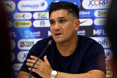 Munoz ketika sidang media selepas perlawanan Liga Super JDT menentang DPMM FC di Stadium Sultan Ibrahim pada Jumaat.