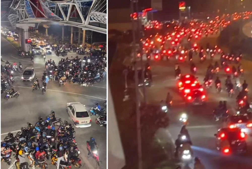 Situasi jalan utama malam minggu dikongsi pengguna media sosial.