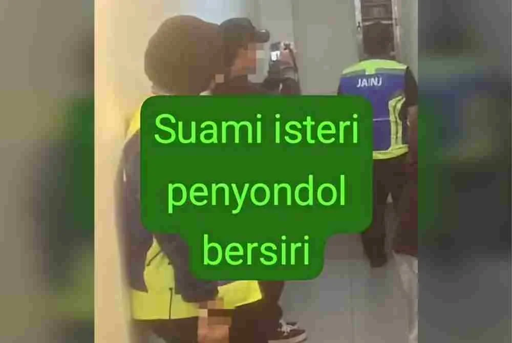 Suami dan isteri orang dicekup berkhalwat dalam bilik hotel oleh penguat kuasa JAINJ. Foto JAINJ