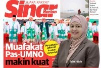 Laporan muka depan Sinar Harian pada Sabtu.