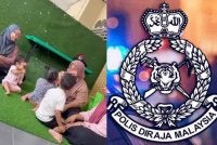 Tangkap layar video memaparkan kekasaran dilakukan.pengasuh sebuah taska terhadap kanak-kanak yang tular di media sosial.