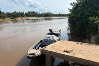 Lokasi di tebing Sungai Golok yang menjadi sasaran penyeludup bagi menyeludup barangan. Foto: PGA
