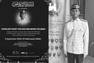 Allahyarham Fadhlan Fakhry Solana Mohd Fellimal.