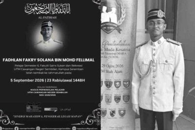 Allahyarham Fadhlan Fakhry Solana Mohd Fellimal.