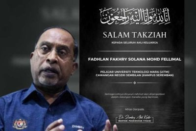 Perkongsian Zambry menerusi akaun Facebook pada Ahad.