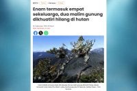 Laporan Sinar Harian pada Ahad berhubung enam individu yang dikhuatiri hilang selepas memasuki kawasan hutan melalui Pos Dakoh, Lojing, Gua Musang pada 29 Ogos lepas.