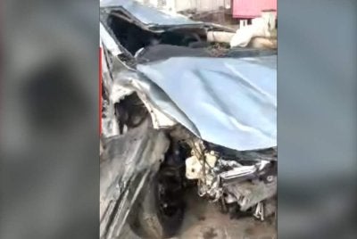 Keadaan kenderaan yang dinaiki mangsa.