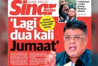 Laporan muka depan Sinar Harian pada Selasa.